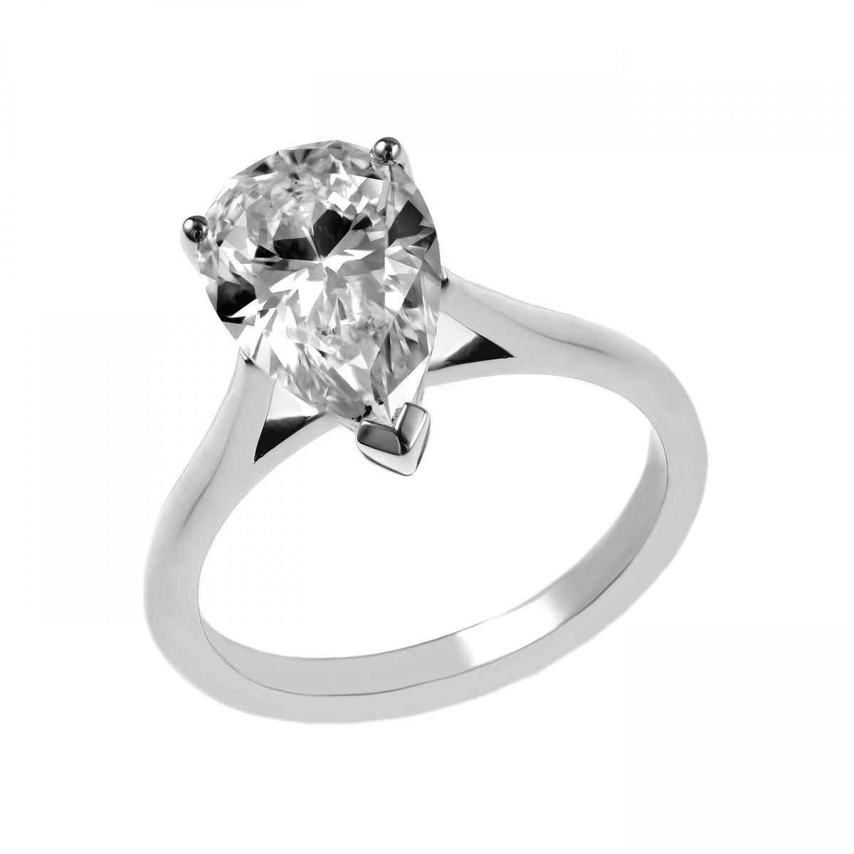Platinum 3.00ct E SI2 GIA pear cut diamond ring