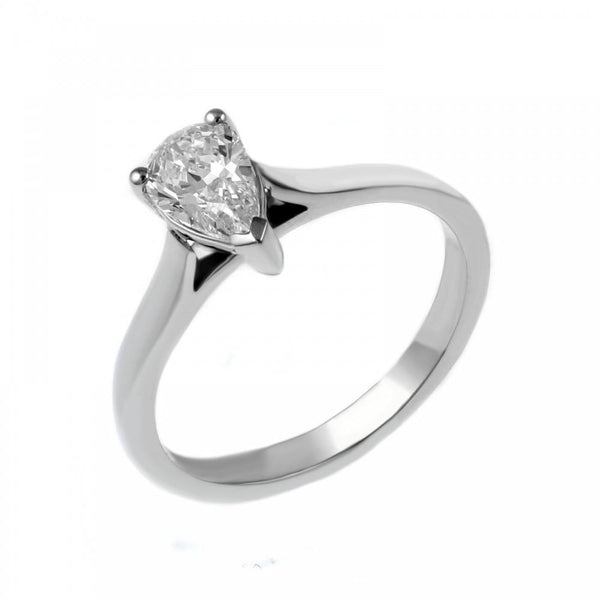 Platinum 0.60ct D VS2 GIA pear cut diamond ring
