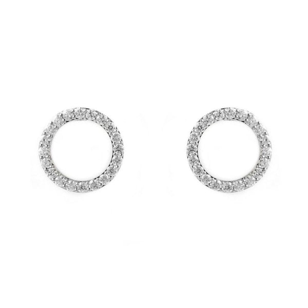 18ct white gold 2.00ct open circular diamond earrings