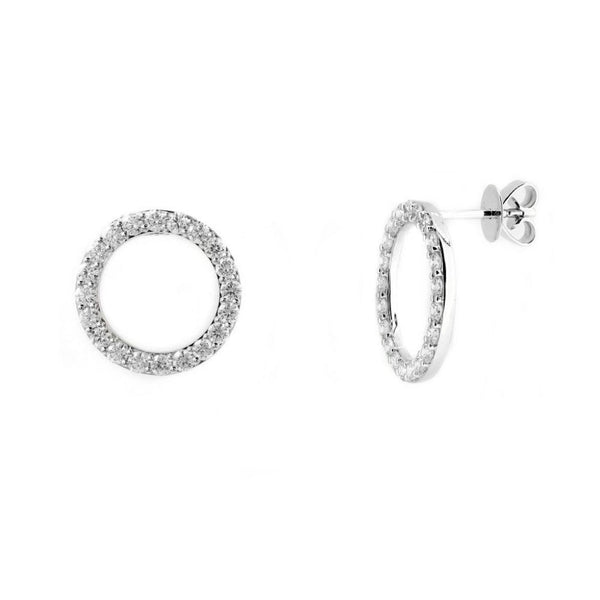 18ct white gold 2.00ct open circular diamond earrings