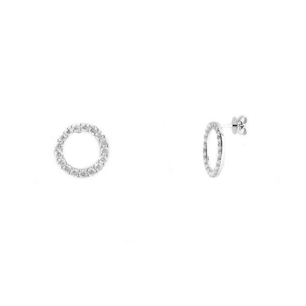 18ct white gold 1.00ct open circular diamond earrings