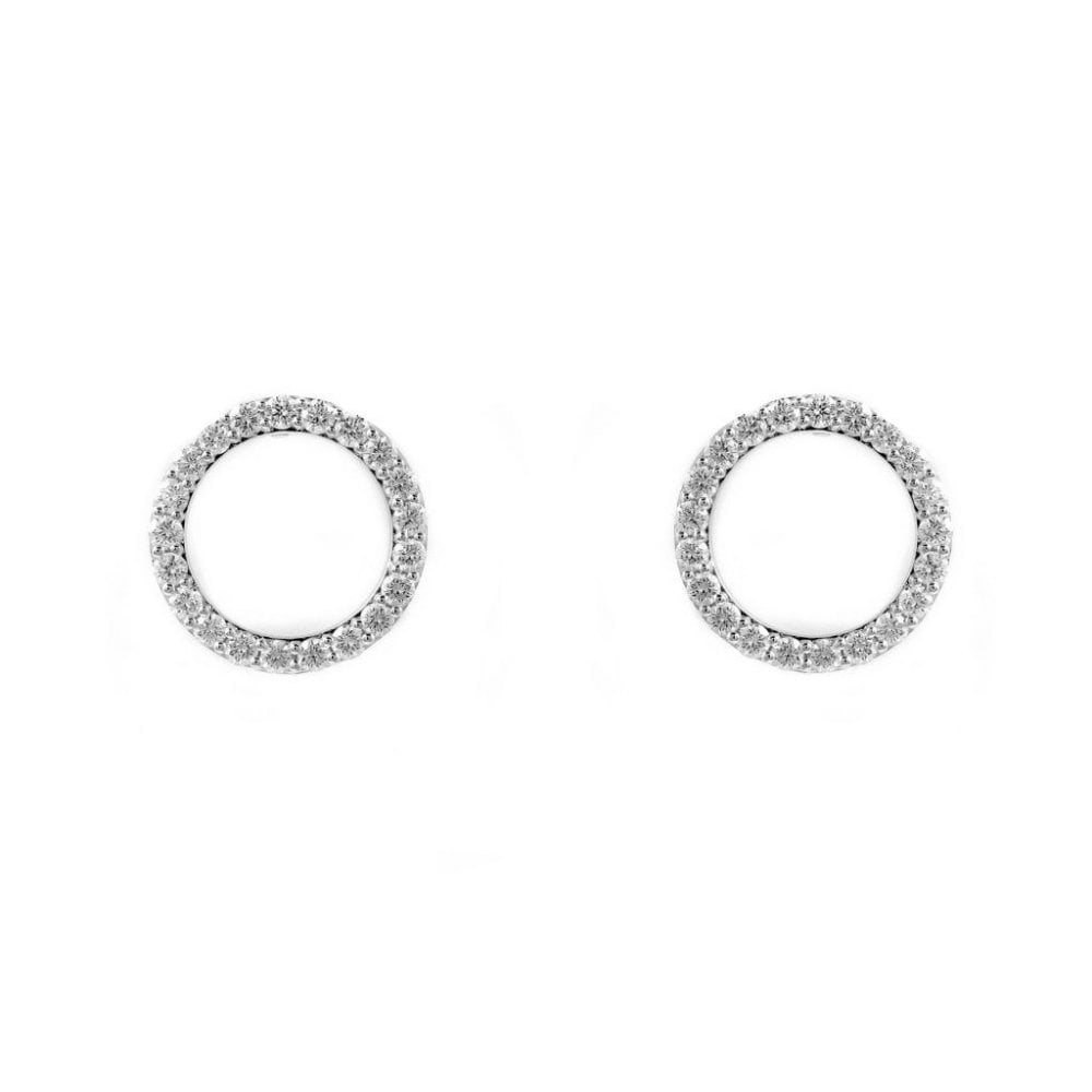 18ct white gold 1.40ct open circular diamond earrings