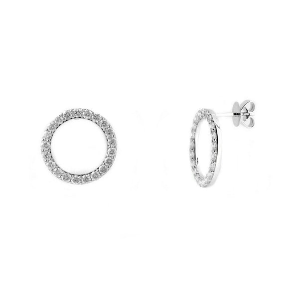 18ct white gold 1.40ct open circular diamond earrings