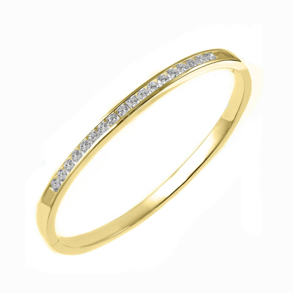 18ct yellow gold 1.67ct round brilliant cut diamond bangle