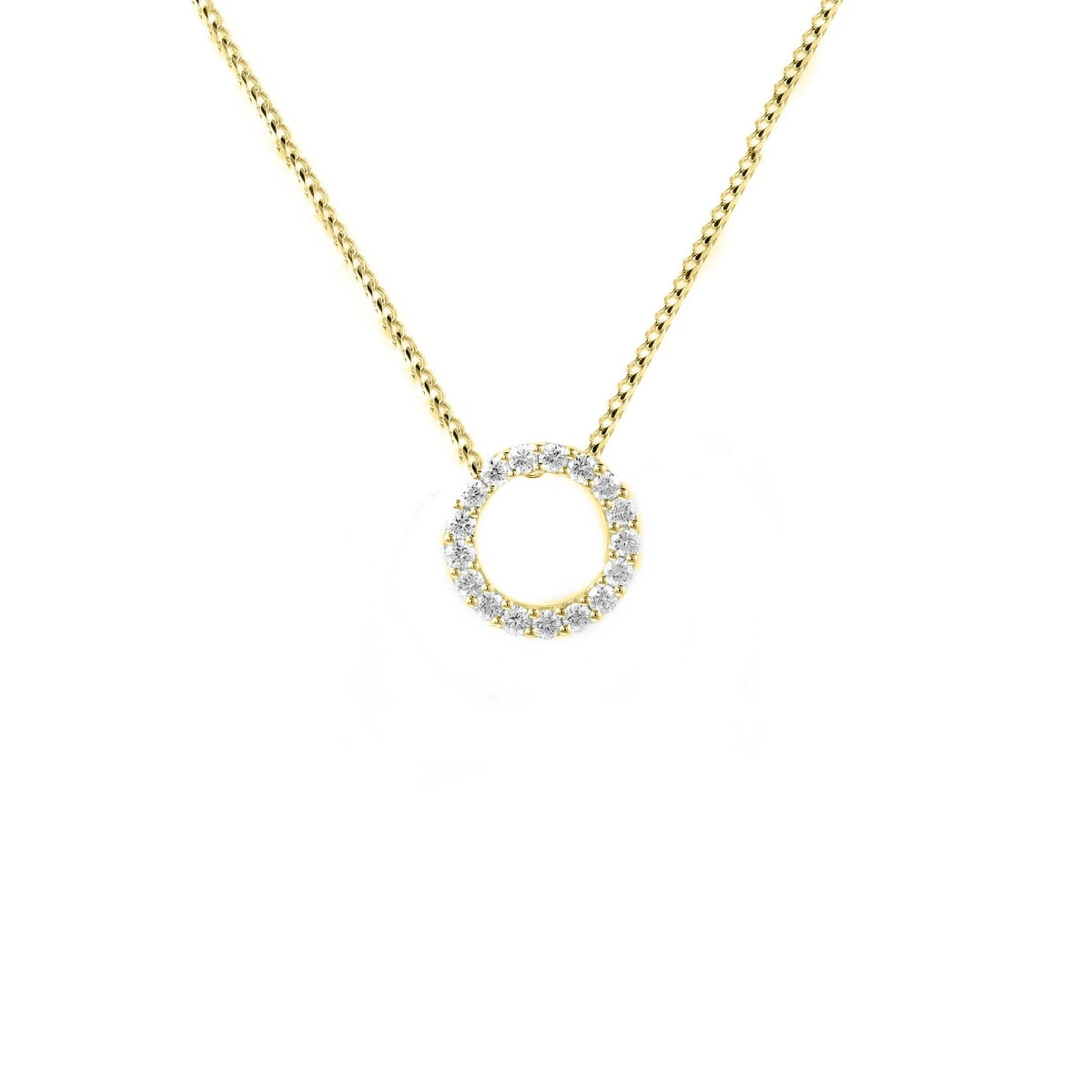 18ct yellow gold 0.50ct open circular diamond pendant