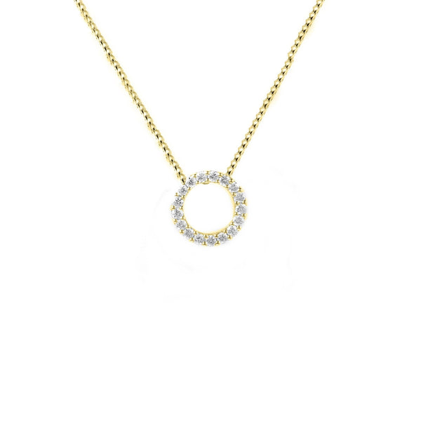 18ct yellow gold 0.50ct open circular diamond pendant