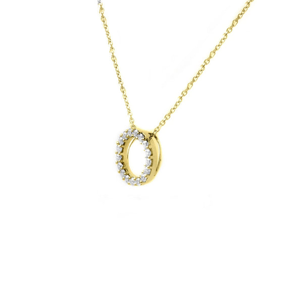 18ct yellow gold 0.50ct open circular diamond pendant