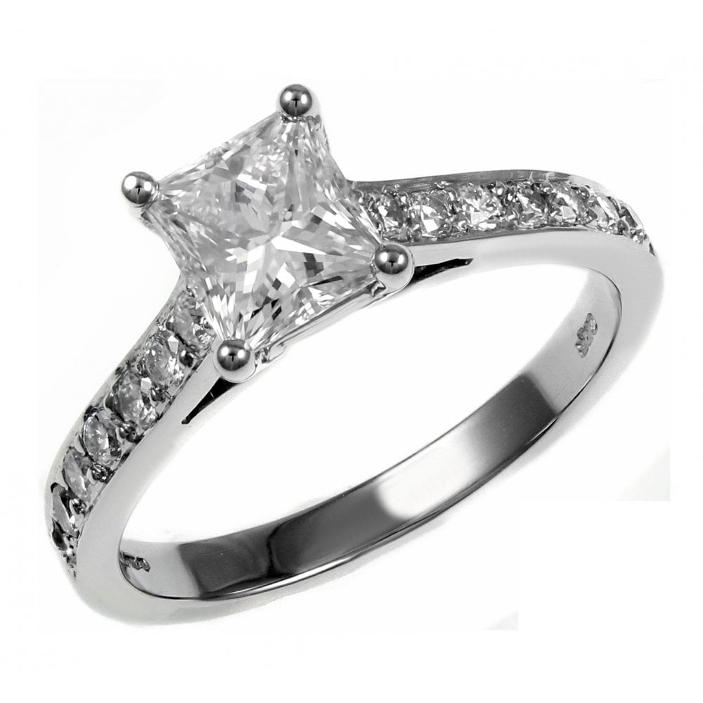 Platinum 1.01ct D VS1 GIA princess cut diamond ring