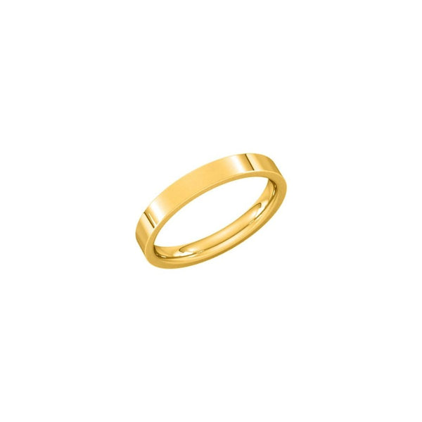18ct yellow gold 3.0mm flat heavy weight court wedding ring