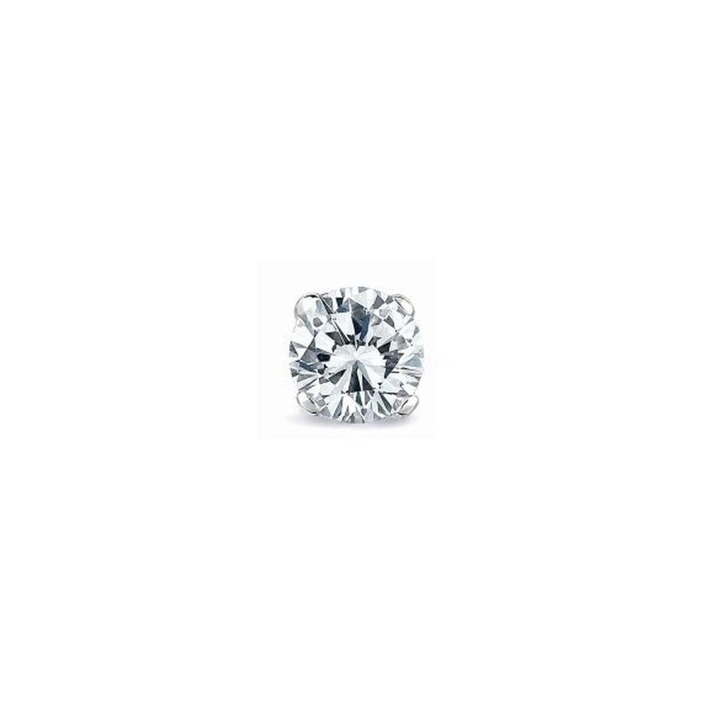 18ct white gold 0.25ct round brilliant cut diamond stud earring