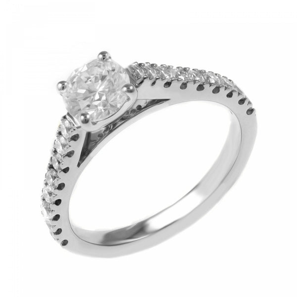 Platinum 0.90ct D SI1 GIA round brilliant cut diamond ring