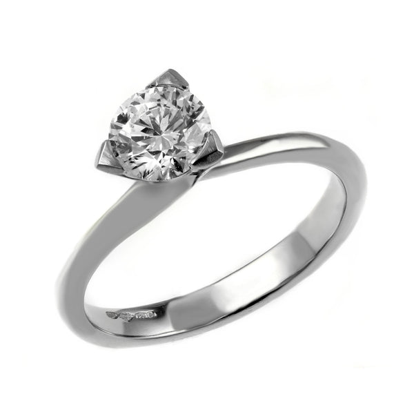 Platinum 1.00ct D VS2 EGL round brilliant cut diamond ring