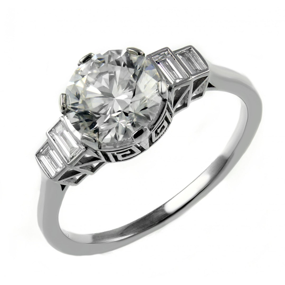 Platinum 1.51ct H SI2 GIA round brilliant cut diamond ring
