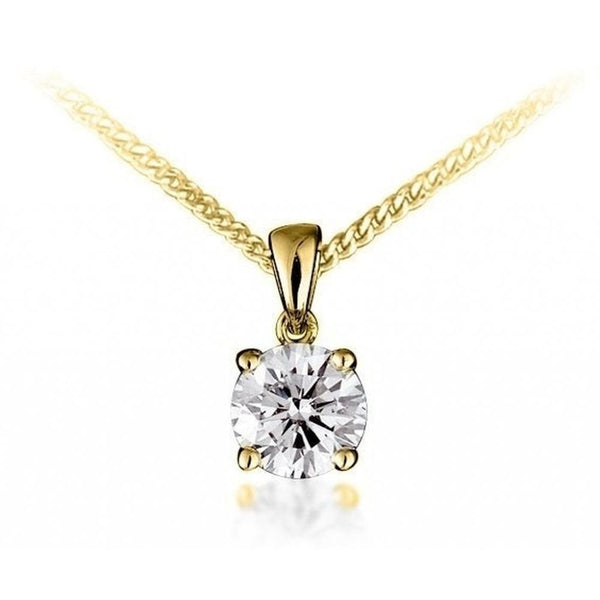 18ct yellow gold 0.81ct round brilliant cut diamond pendant