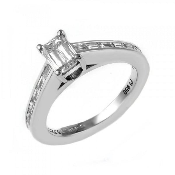 Platinum 0.72ct prince cut diamond ring