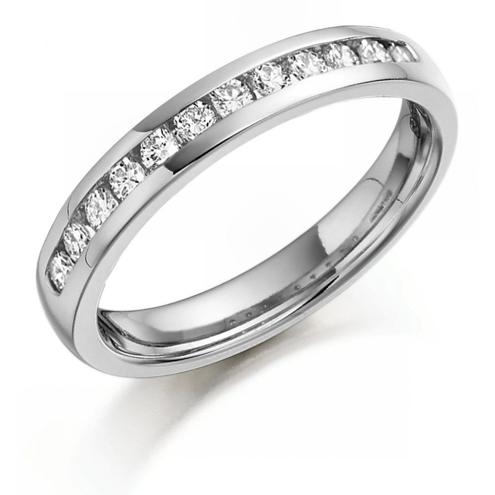 Platinum 0.20ct round brilliant cut diamond half eternity ring