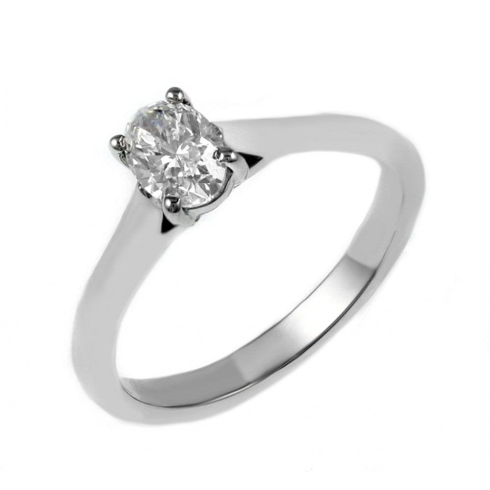 Platinum 0.33ct oval cut diamond ring