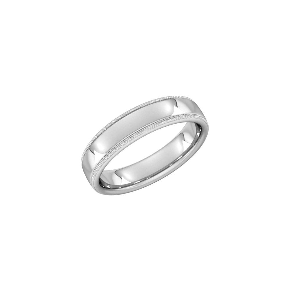 Platinum 5.0mm heavy weight court wedding ring
