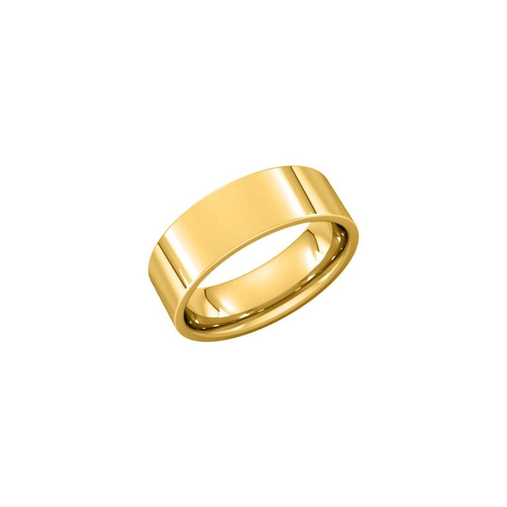 18ct yellow gold 6.0mm flat heavy weight court wedding ring