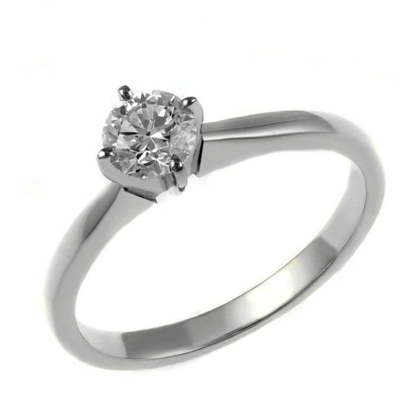 Platinum 0.33ct round brilliant cut diamond ring