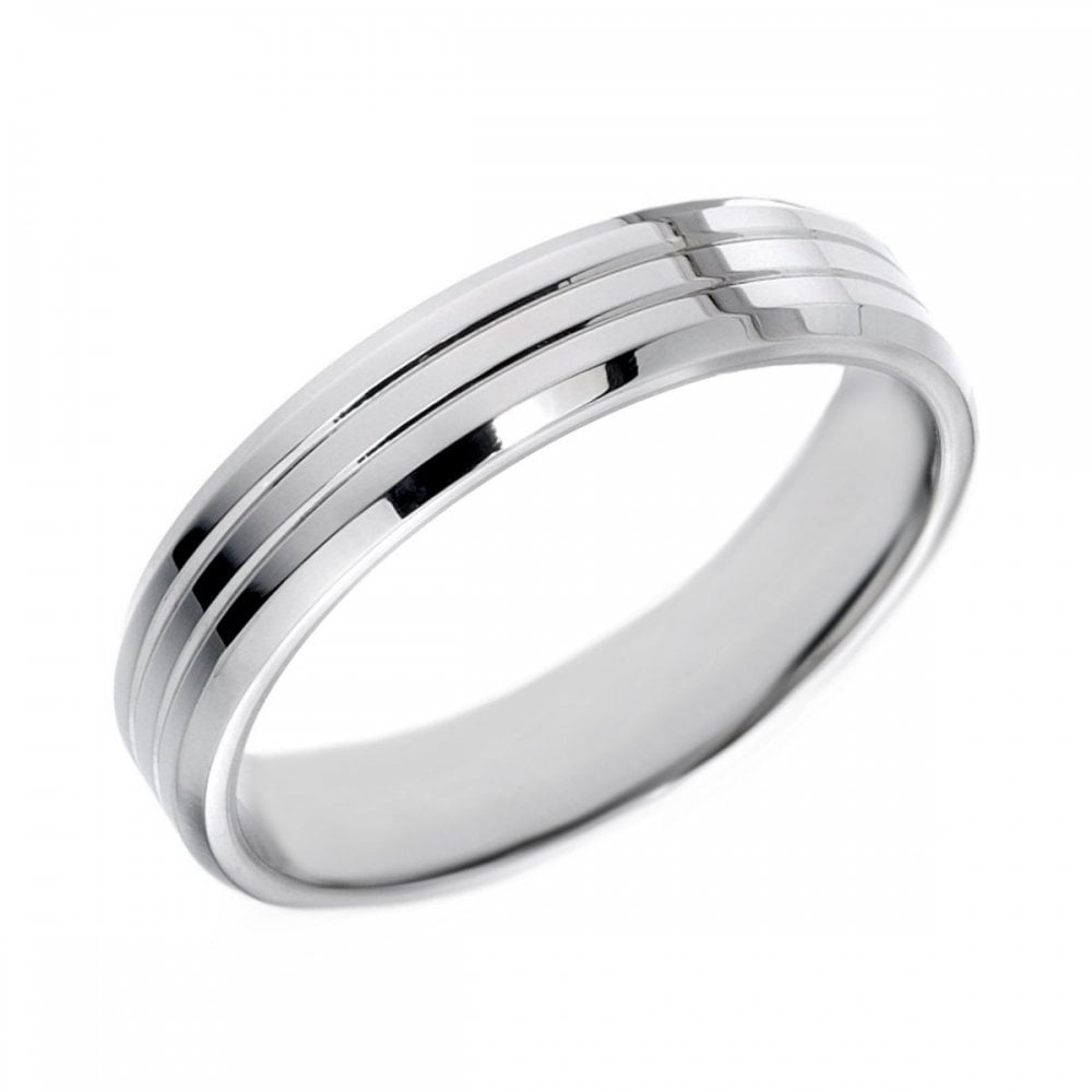 Platinum 6.0mm flat heavy weight court wedding ring