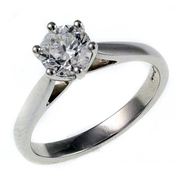 Platinum 0.73ct F VS1 IGL round brilliant cut diamond ring