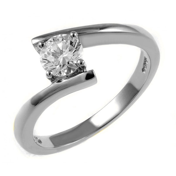 Platinum 0.53ct round brilliant cut diamond twist ring