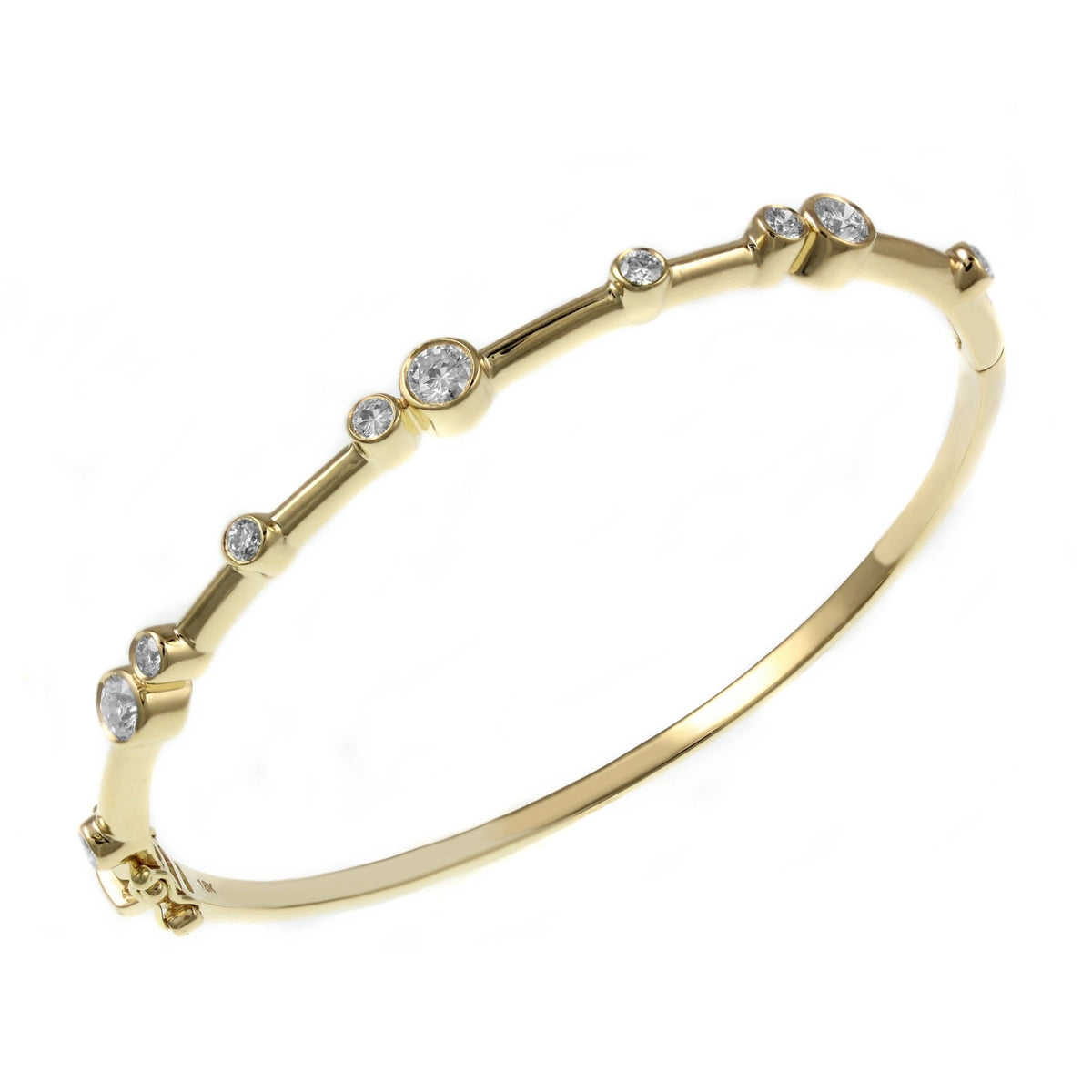 18ct yellow gold 1.00ct diamond set bangle