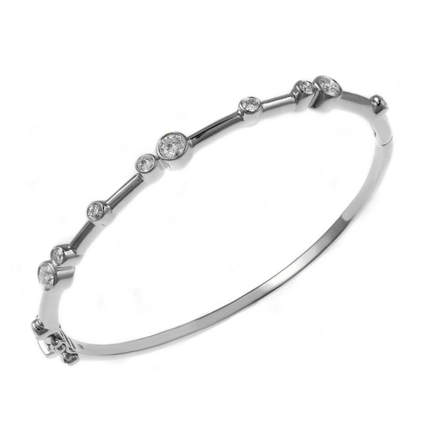 18ct white gold 1.00ct round brilliant cut diamond bangle