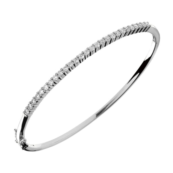 18ct white gold 1.15ct round brilliant cut diamond bangle