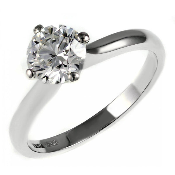 Platinum 1.59ct F SI1 GIA round brilliant cut diamond ring