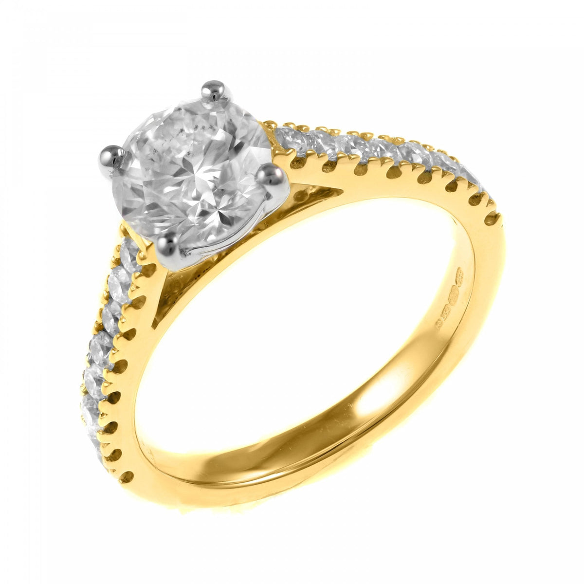 18ct yellow gold 1.50ct round brilliant diamond ring
