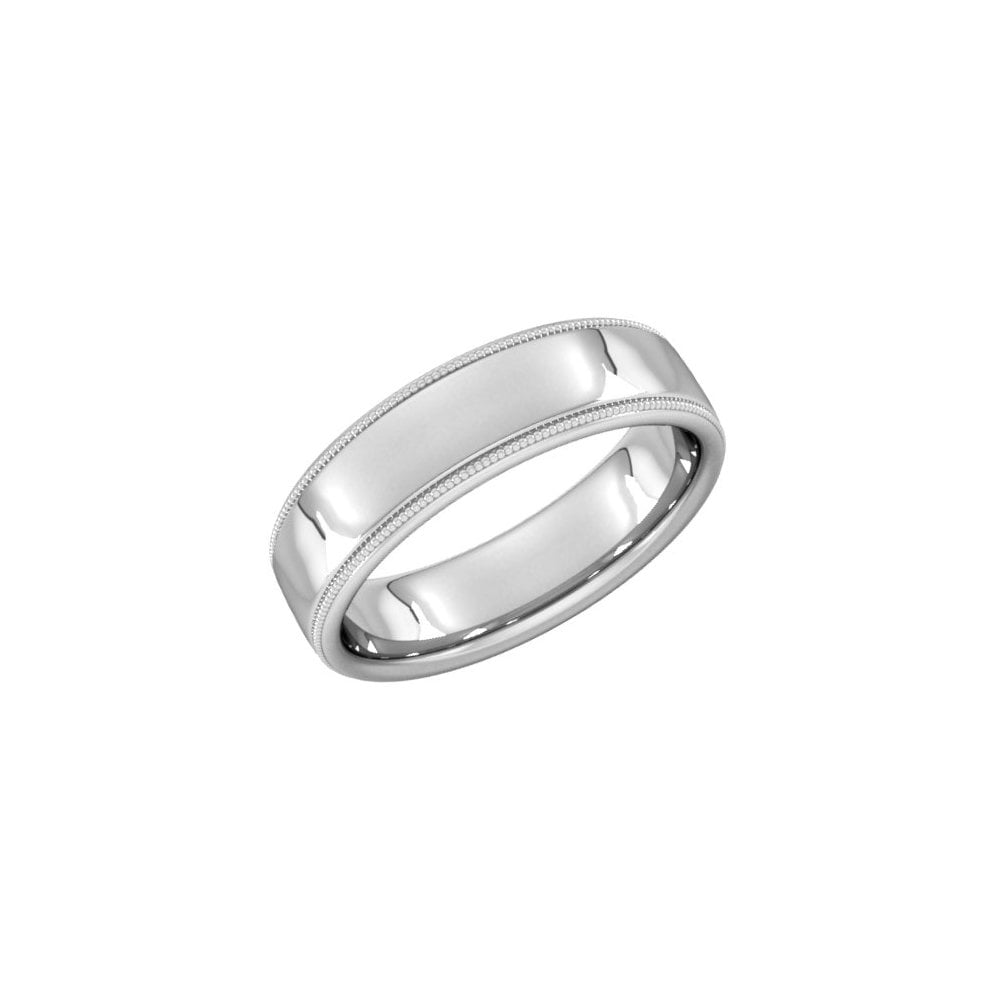 Platinum 6.0mm heavy weight court wedding ring
