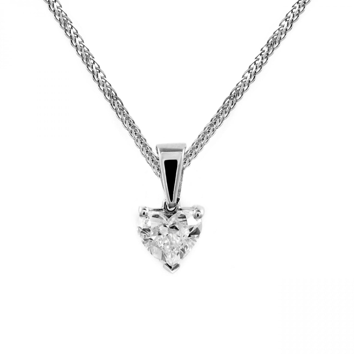 Platinum 0.72ct F VS2 GIA heart cut diamond pendant