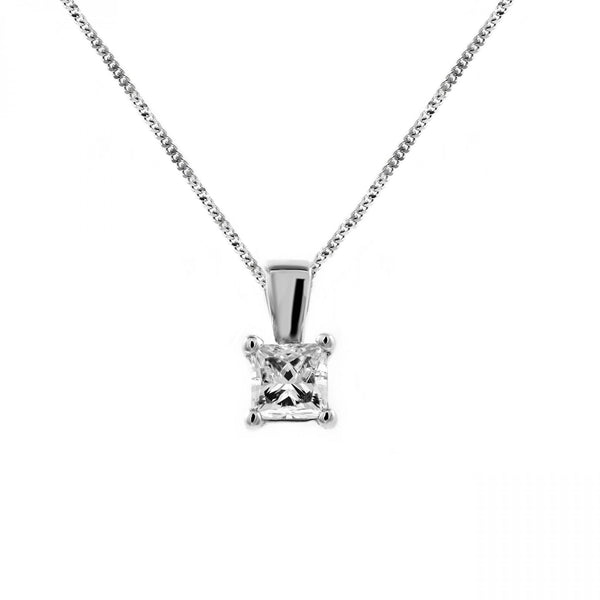 Platinum 0.50ct F VS2 GIA princess cut diamond pendant