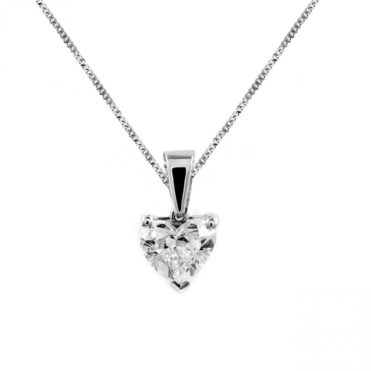 Platinum 1.00ct F VS2 GIA heart diamond pendant