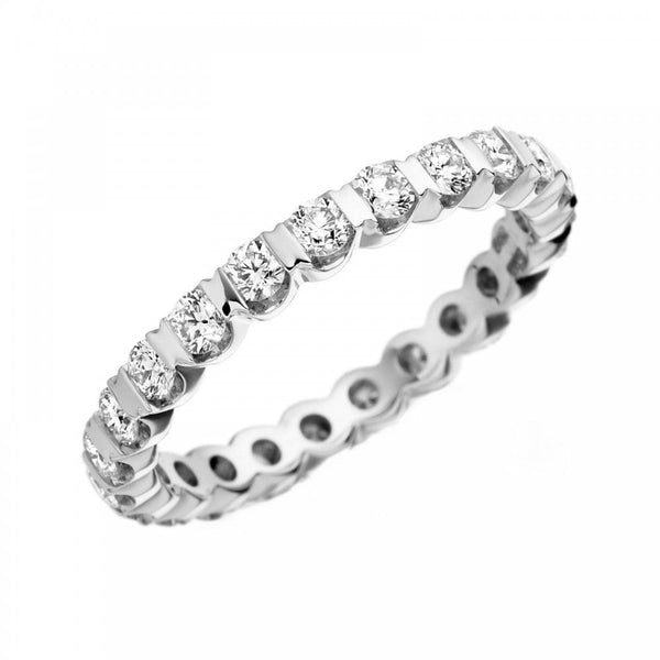 Platinum 1.00ct round brilliant cut diamond full eternity ring