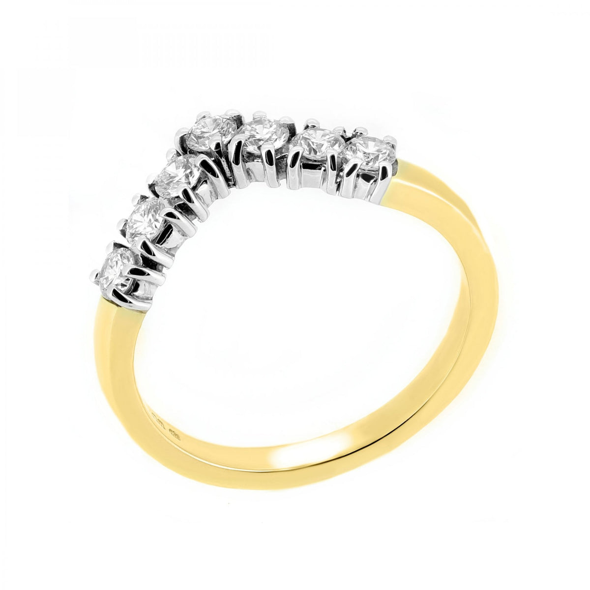 18ct Yellow Gold 0.50ct Round Brilliant Diamond Wishbone Ring