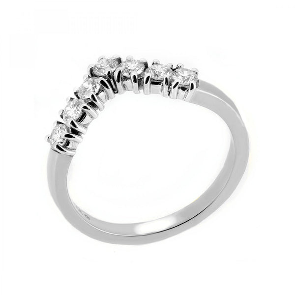 Platinum 0.50ct Round Brilliant Cut Diamond Wishbone Ring