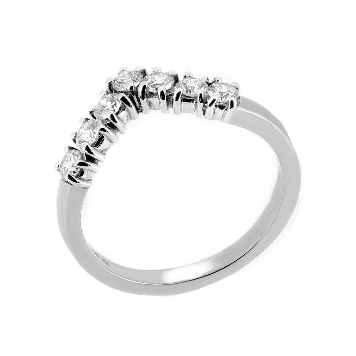 Platinum 0.50ct round brilliant cut diamond wishbone ring