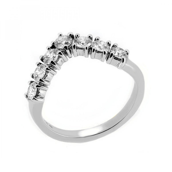 Platinum 0.75ct round brilliant cut diamond wishbone ring