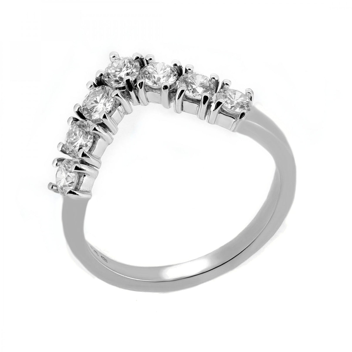 Platinum 1.00ct round brilliant diamond wishbone ring