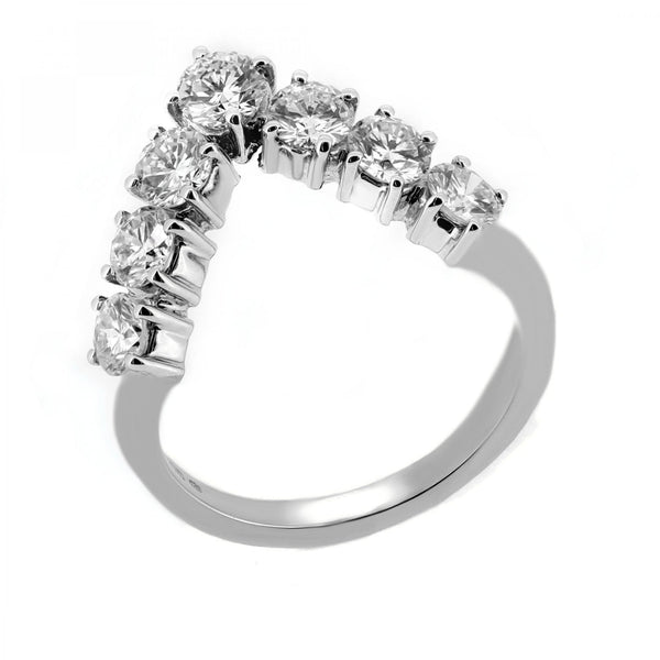Platinum 1.50ct round brilliant cut diamond wishbone ring