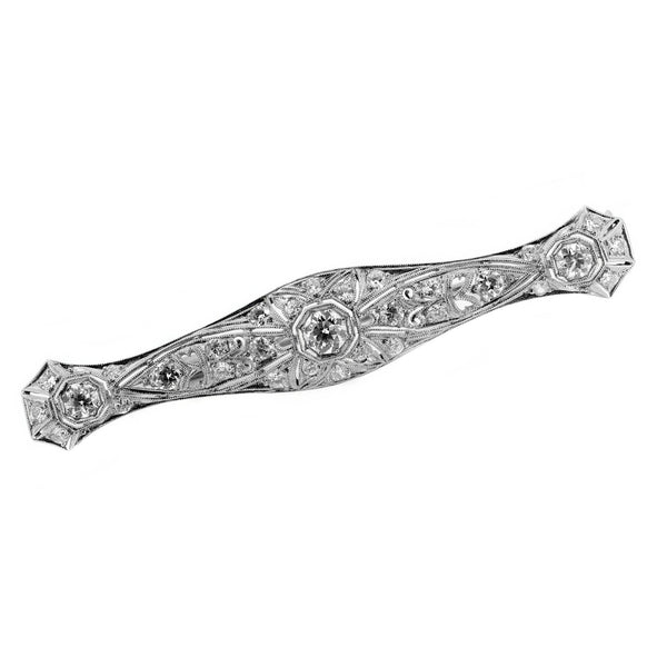 Preowned 18ct white gold* approx 1.75ct diamond spray brooch