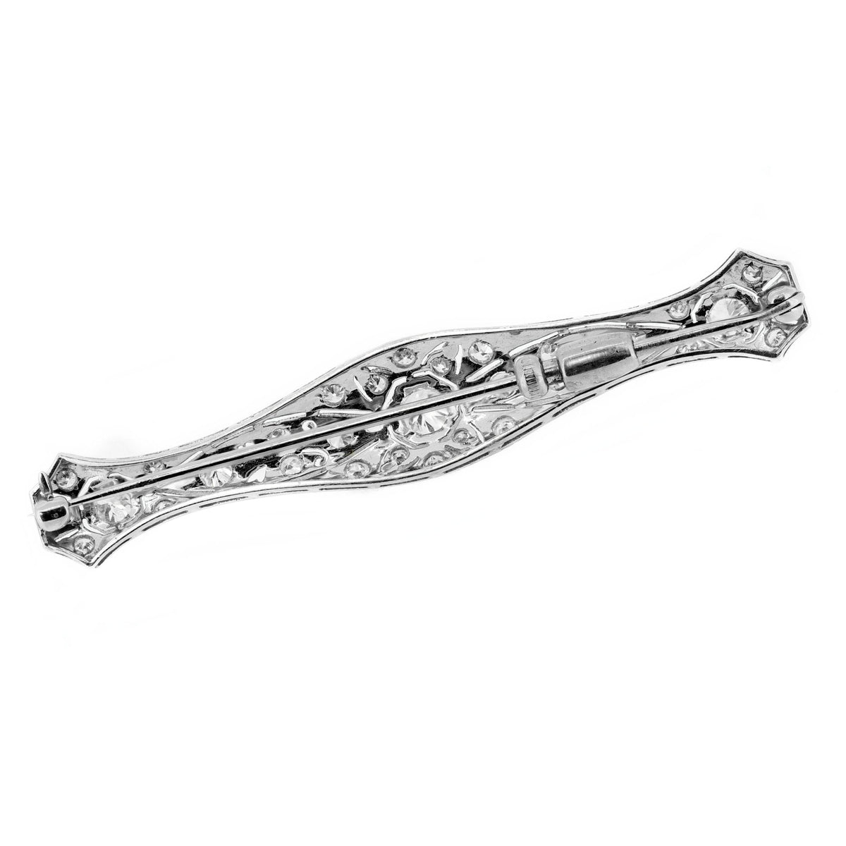 Preowned 18ct white gold* approx 1.75ct diamond spray brooch