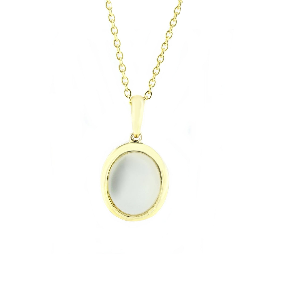 9ct yellow gold 10mm x 8mm oval moonstone pendant