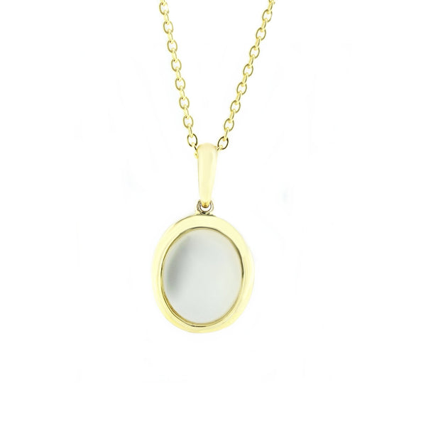 9ct yellow gold 10mm x 8mm oval moonstone pendant