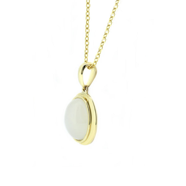 9ct yellow gold 10mm x 8mm oval moonstone pendant