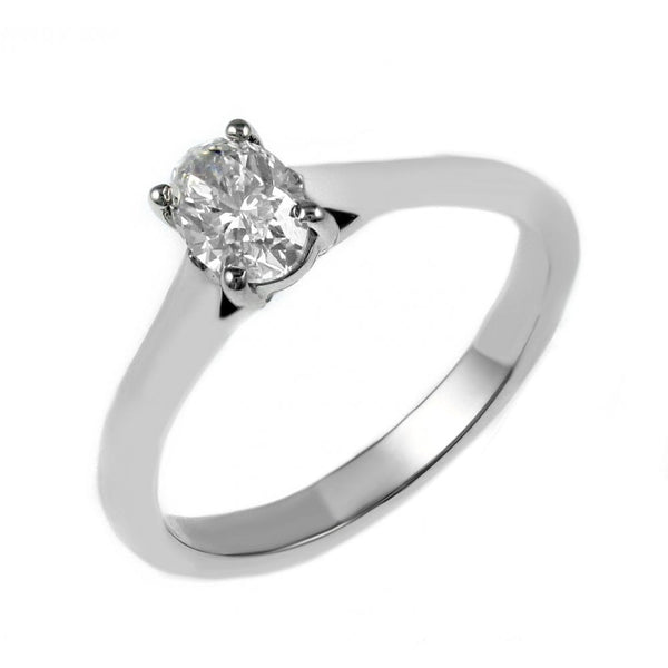 Platinum 0.40ct D VS2 GIA oval cut diamond ring