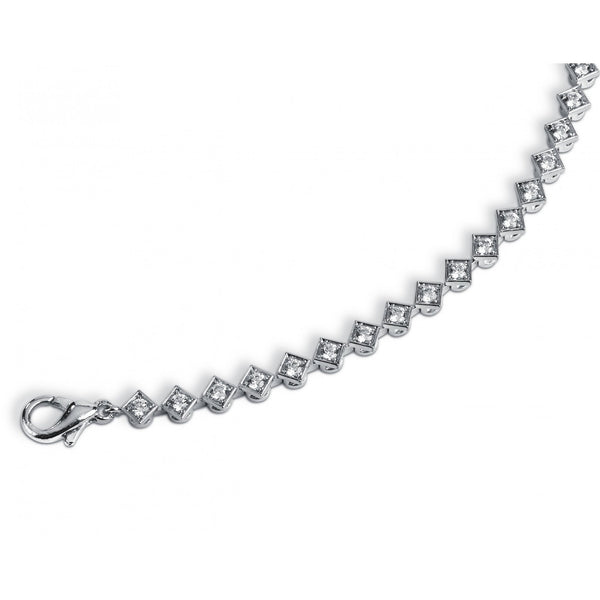 18ct white gold 1.50ct princess cut diamond bracelet